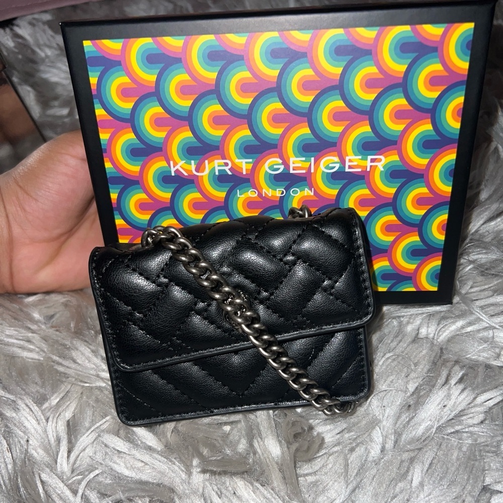 Kurt Geiger Black Quilted Mini Bag
